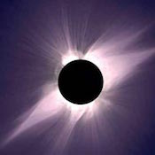 Image of the solar corona during a solar eclipse.