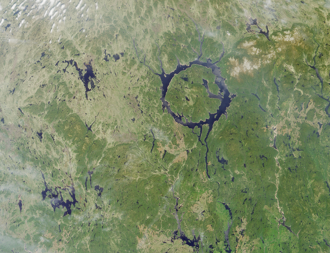 Lake Manicouagan viewed from space.
